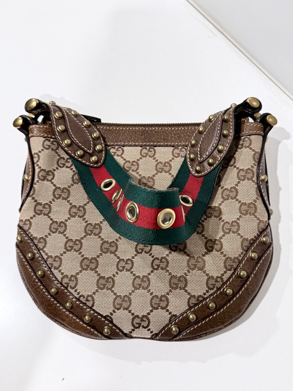 Gucci Small Monogram Pelham Studded Bag - Picture 5 of 13